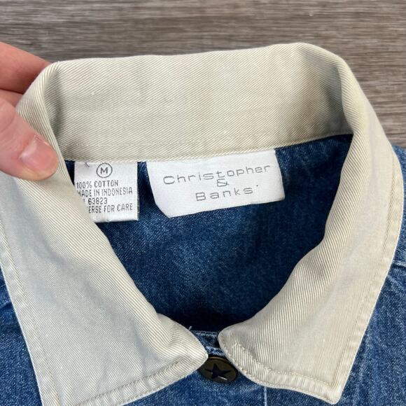 Christopher & Banks Blue Denim Jacket with White Collar - Picture 5 of 8